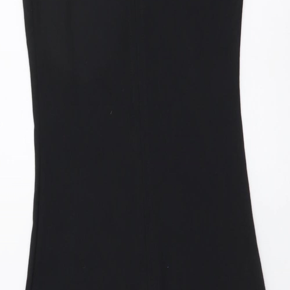 Zara Womens Black Cotton Bodycon Size S Scoop Neck Pullover