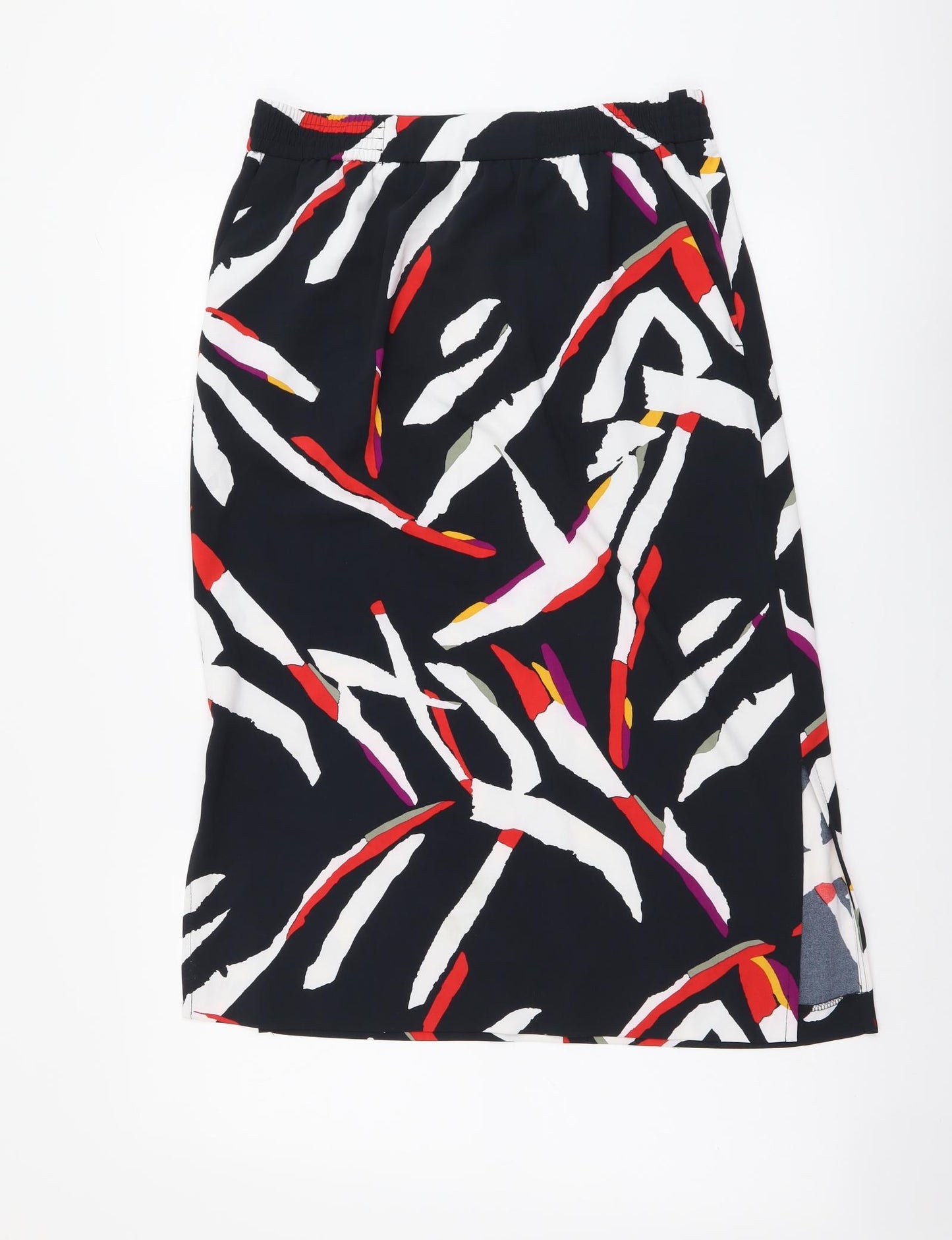 Marks and Spencer Womens Multicoloured Geometric Viscose A-Line Skirt Size 28 in