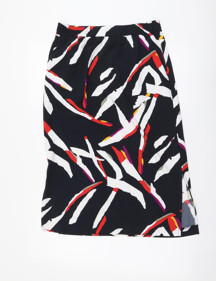 Marks and Spencer Womens Multicoloured Geometric Viscose A-Line Skirt Size 28 in