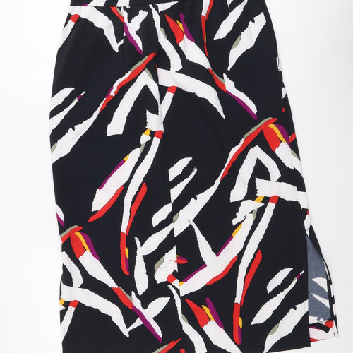 Marks and Spencer Womens Multicoloured Geometric Viscose A-Line Skirt Size 28 in