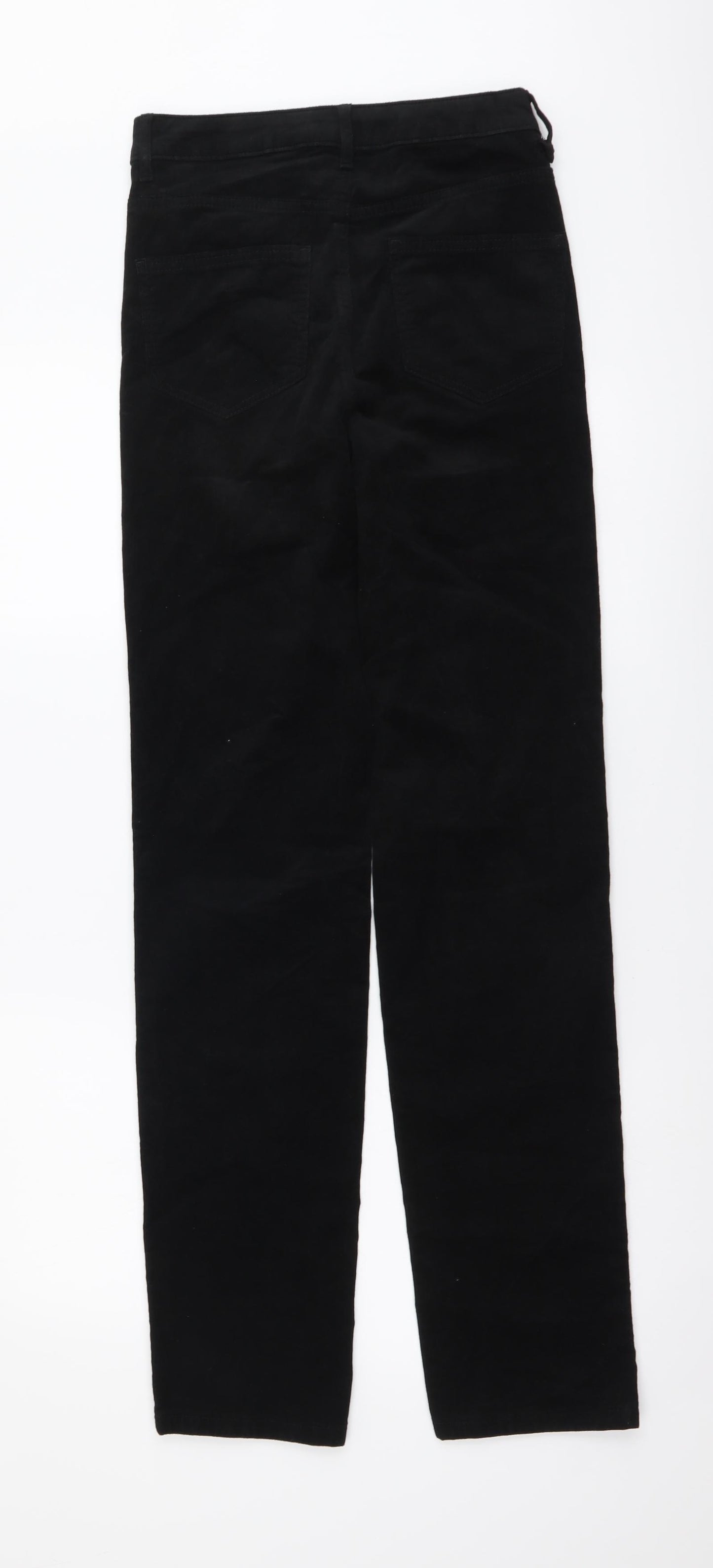 Marks and Spencer Womens Black Cotton Straight Jeans Size 8 L31 in Slim Button