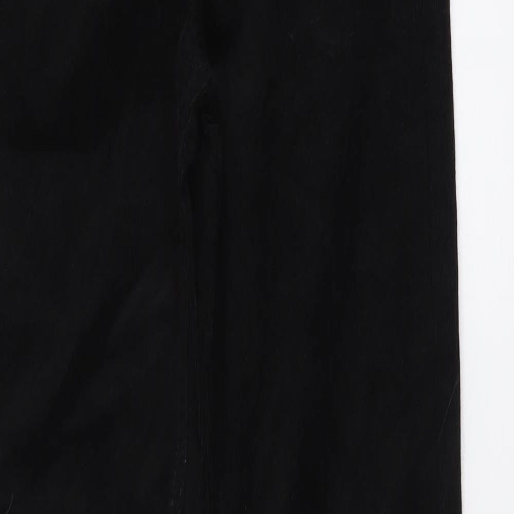 Marks and Spencer Womens Black Cotton Straight Jeans Size 8 L31 in Slim Button