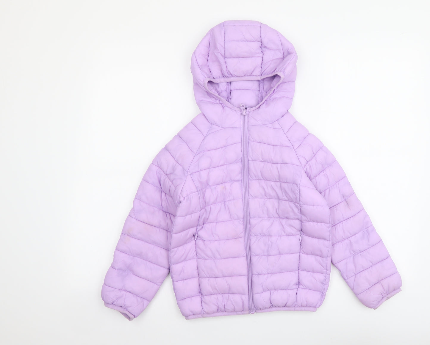 Marks and Spencer Girls Purple Jacket Size 6-7 Years Zip