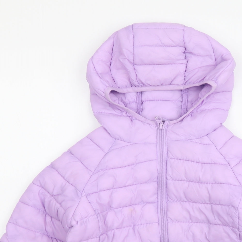 Marks and Spencer Girls Purple Jacket Size 6-7 Years Zip
