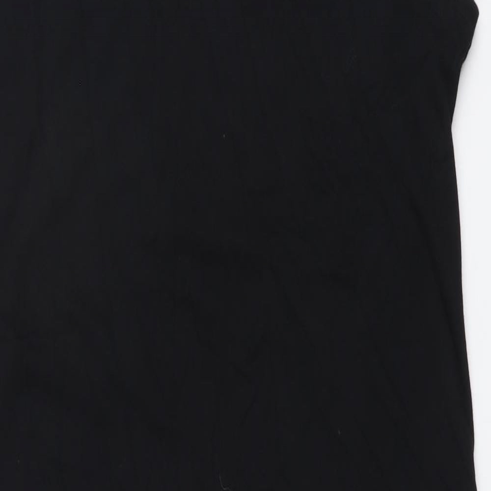 Zara Womens Black Cotton Tank Dress Size S Round Neck Pullover