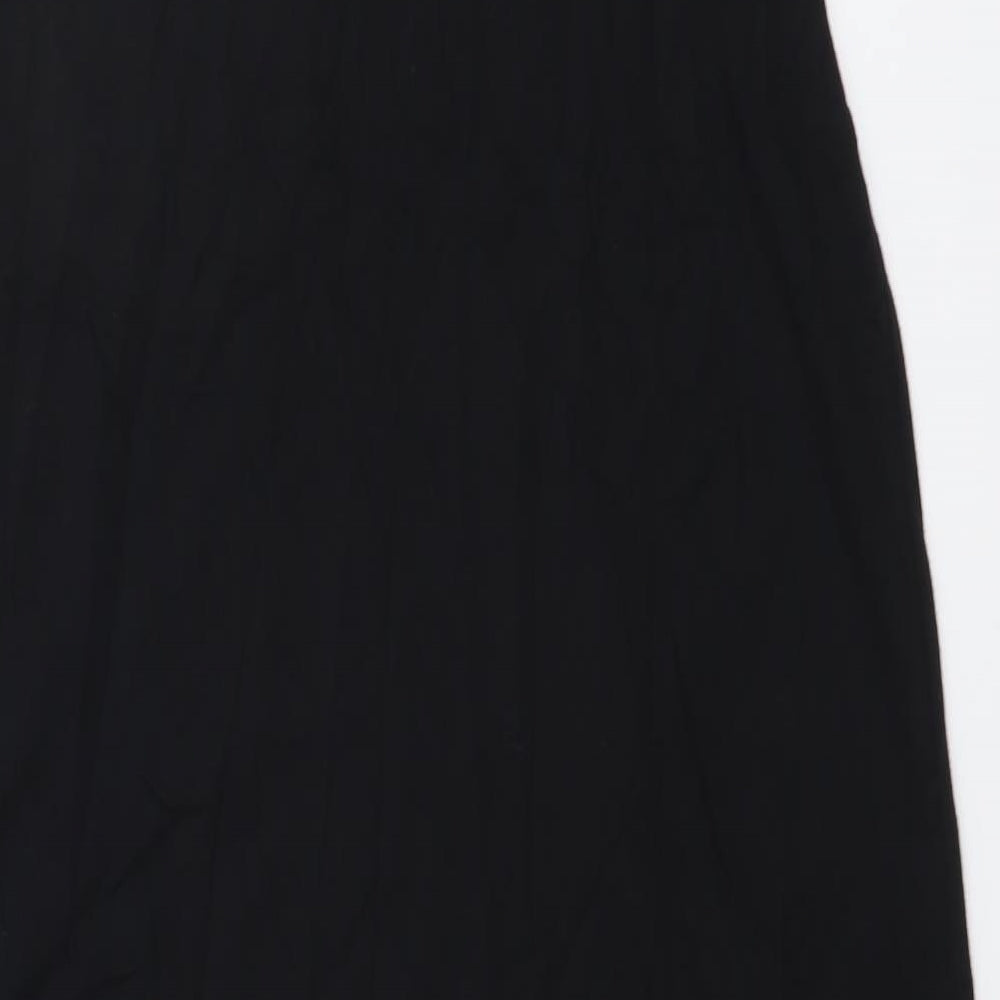 Zara Womens Black Cotton Tank Dress Size S Round Neck Pullover