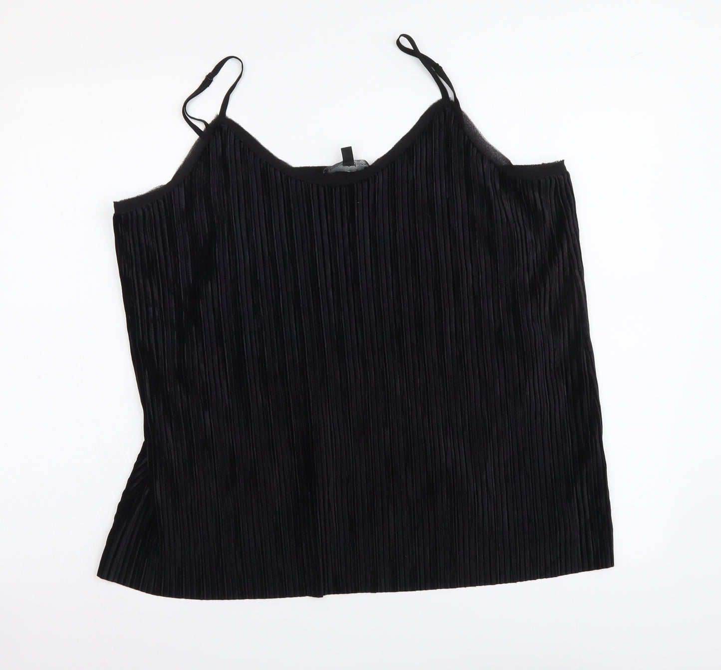 Jasmine & Juliana Womens Black Polyester Camisole Tank Size XL V-Neck