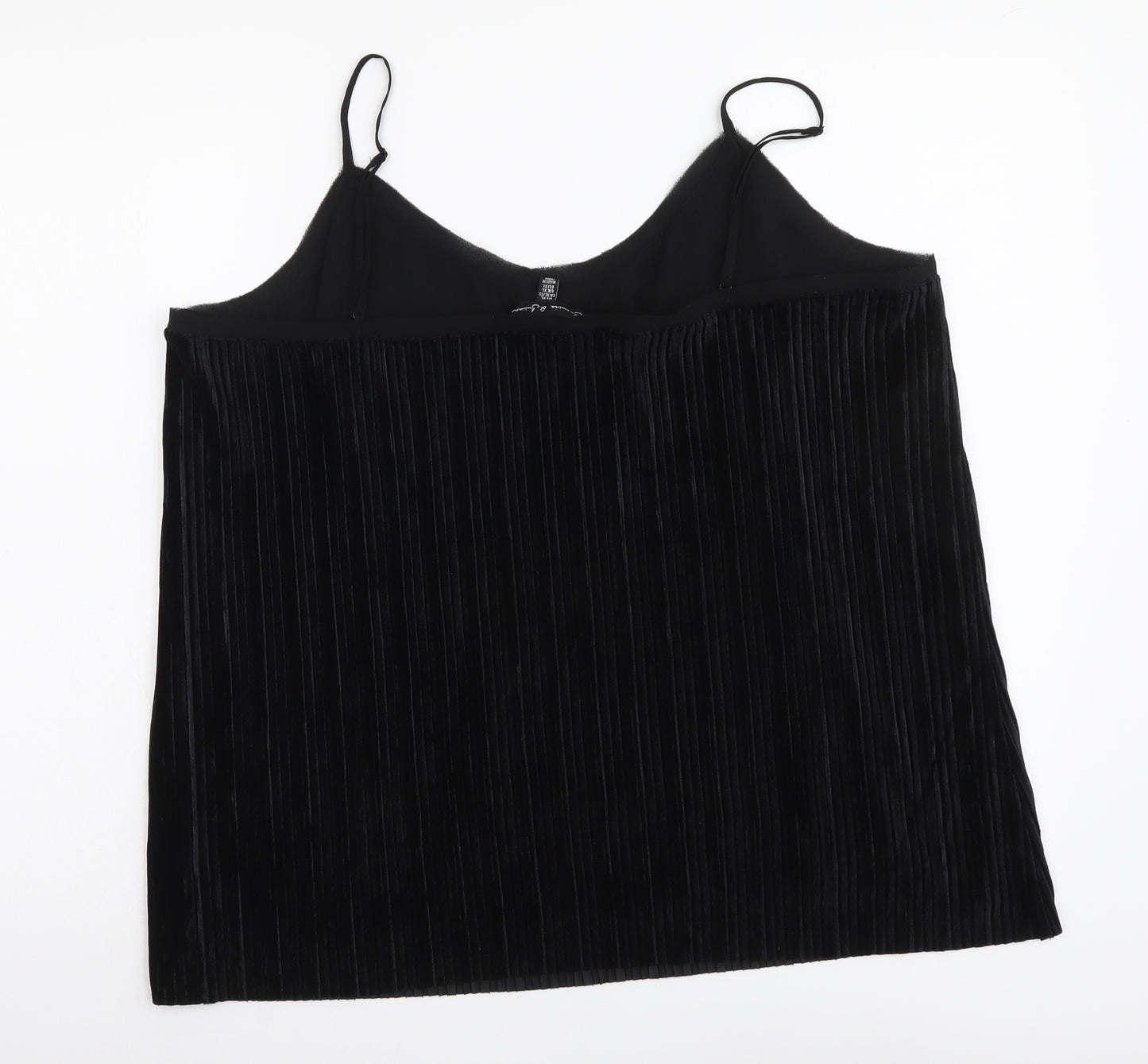 Jasmine & Juliana Womens Black Polyester Camisole Tank Size XL V-Neck