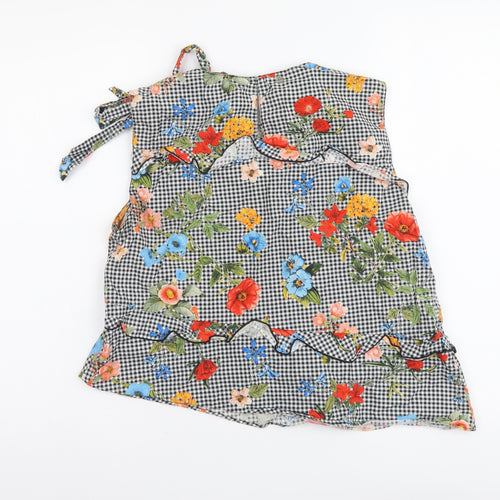 Zara Womens Multicoloured Floral Cotton Basic Tank Size M Round Neck