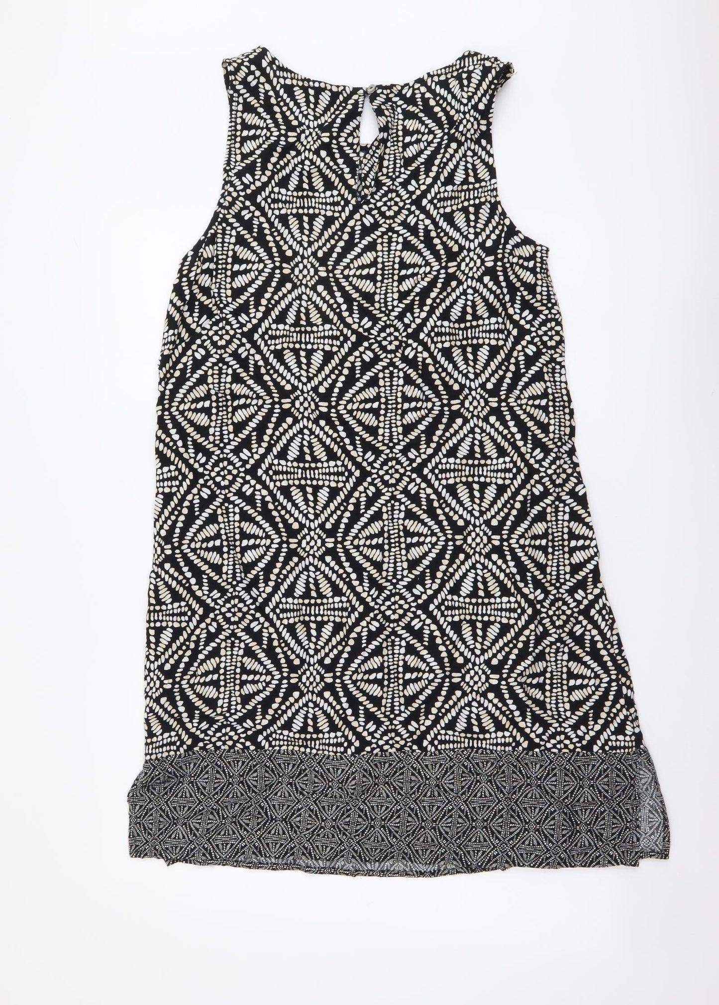 Principles Womens Multicoloured Geometric Viscose Tank Dress Size 14 Round Neck Pullover