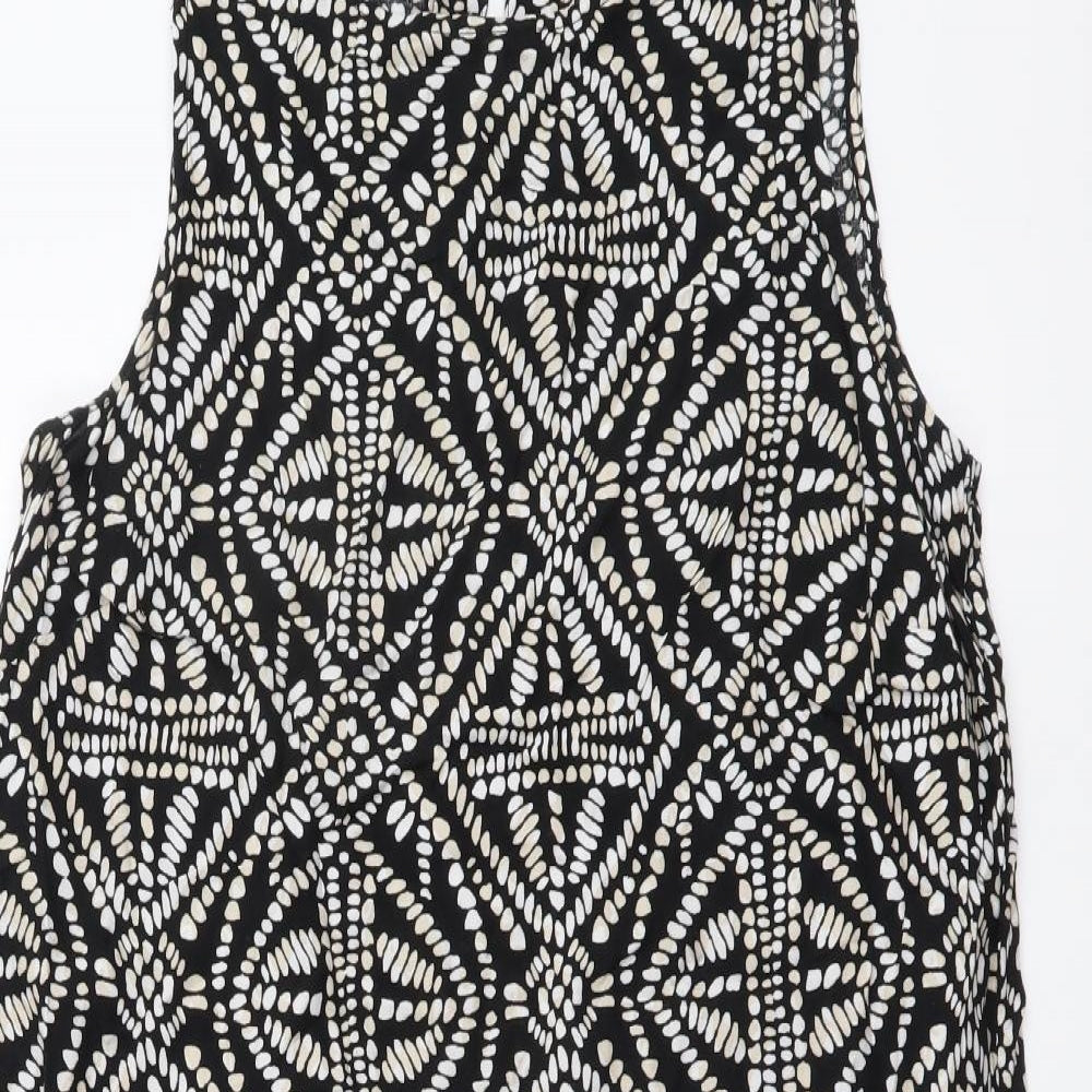 Principles Womens Multicoloured Geometric Viscose Tank Dress Size 14 Round Neck Pullover