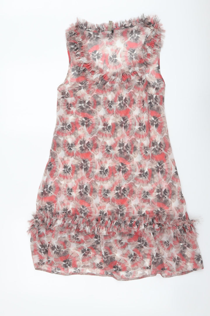 Topshop Womens Multicoloured Floral Polyester Tank Dress Size 10 Round Neck Pullover