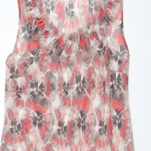 Topshop Womens Multicoloured Floral Polyester Tank Dress Size 10 Round Neck Pullover