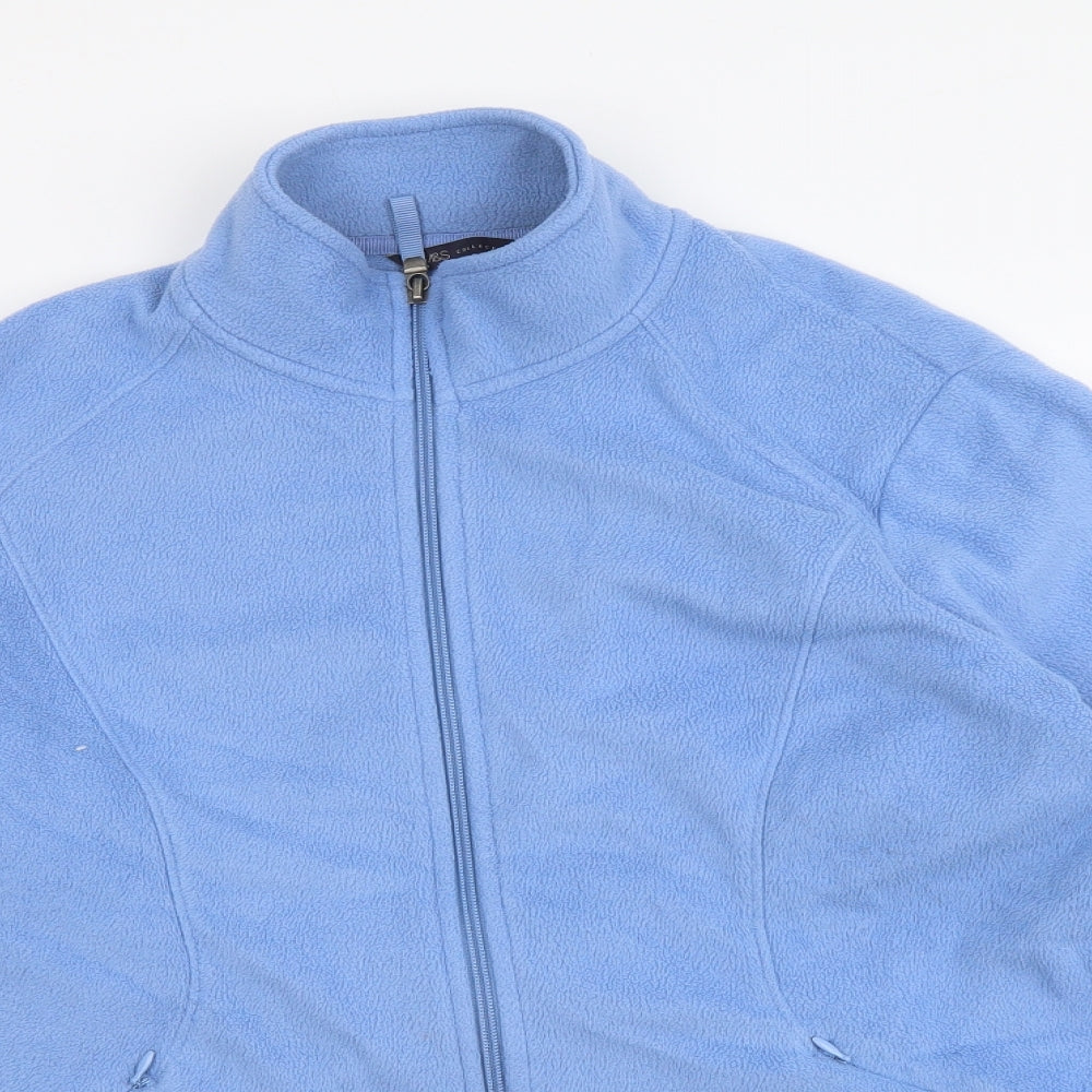 Marks and Spencer Womens Blue Polyester Full Zip Sweatshirt Size 18 Zip