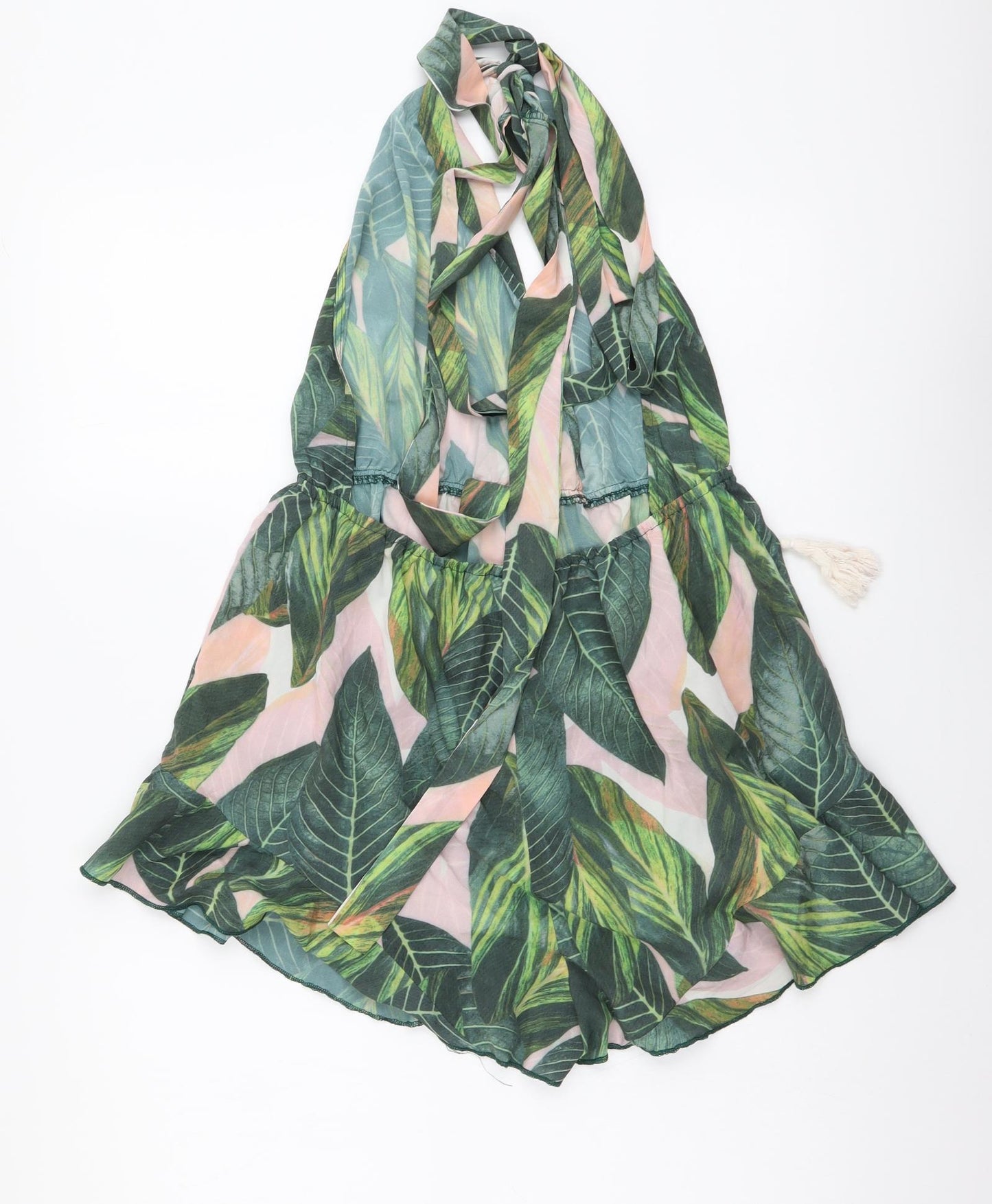 SheIn Womens Green Floral Polyester Playsuit One-Piece Size M Pullover