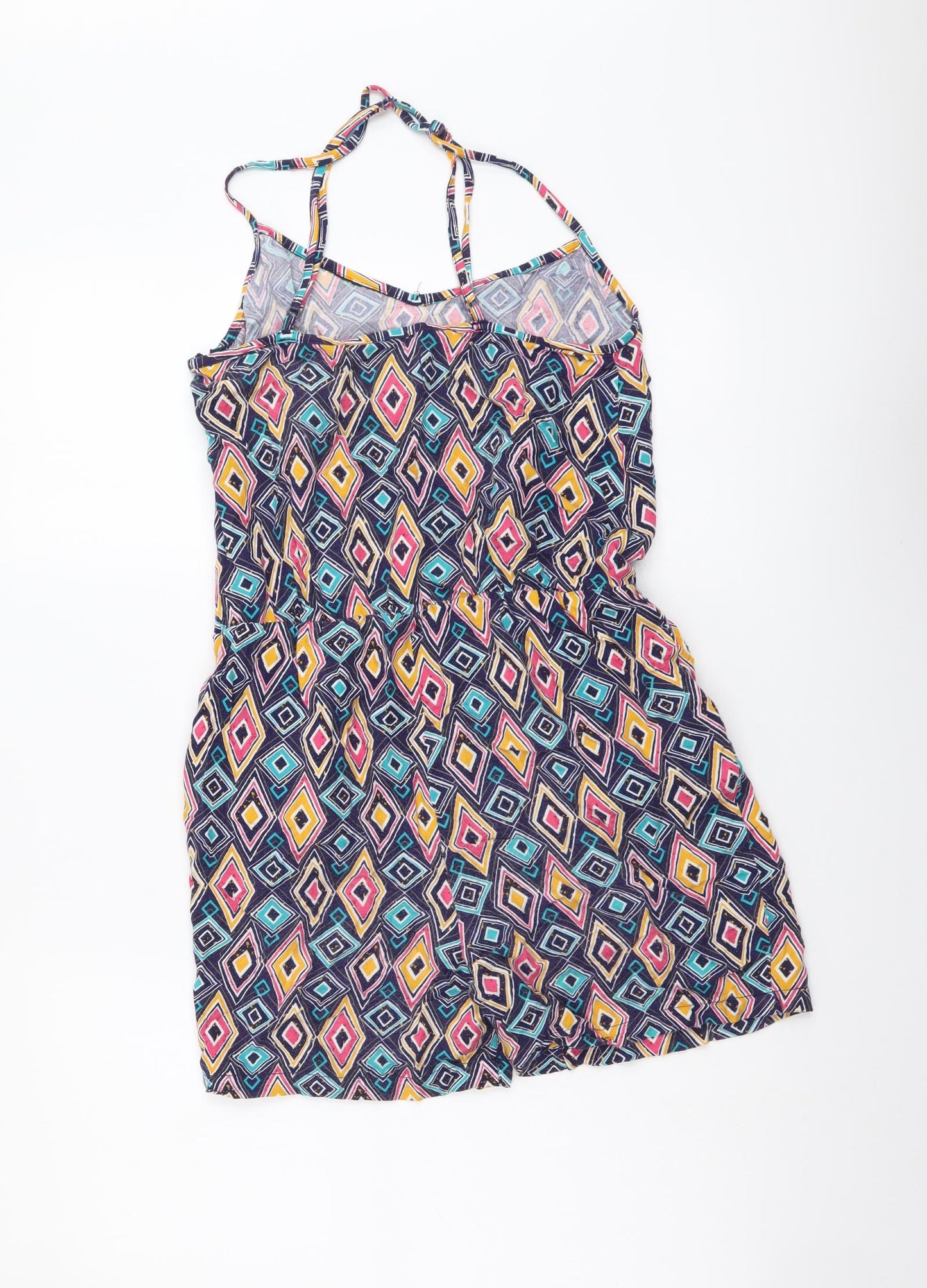 NEXT Womens Multicoloured Geometric Viscose Playsuit One-Piece Size 6 Pullover