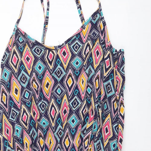 NEXT Womens Multicoloured Geometric Viscose Playsuit One-Piece Size 6 Pullover