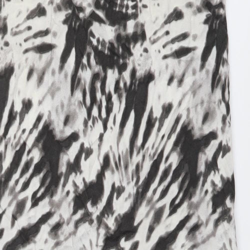 Topshop Womens Grey Animal Print Polyester T-Shirt Dress Size 6 Round Neck Pullover