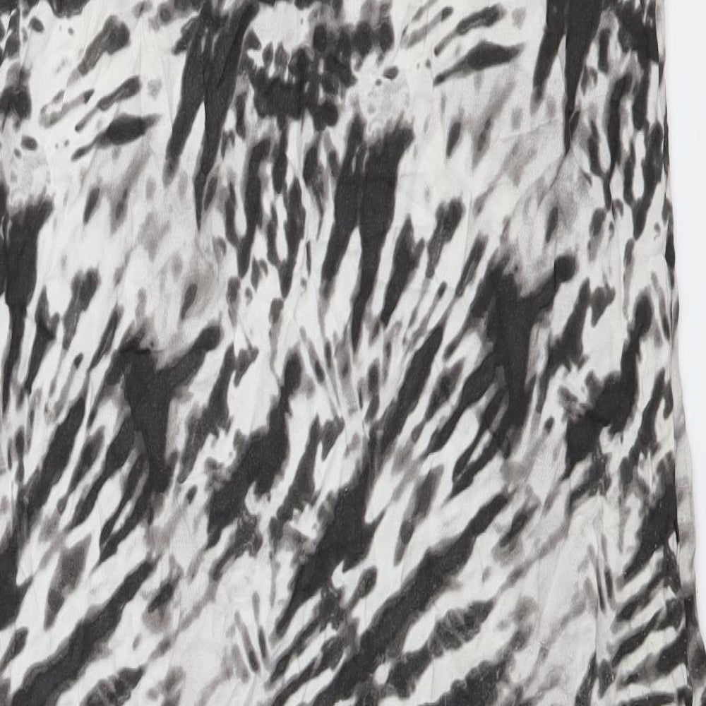 Topshop Womens Grey Animal Print Polyester T-Shirt Dress Size 6 Round Neck Pullover