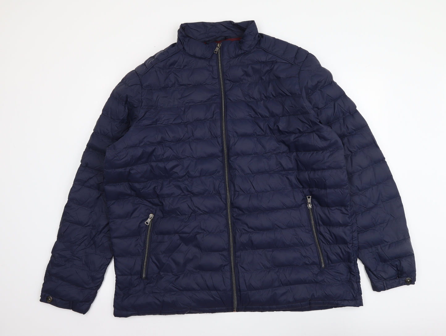 Marks and Spencer Mens Blue Quilted Jacket Size 3XL Zip