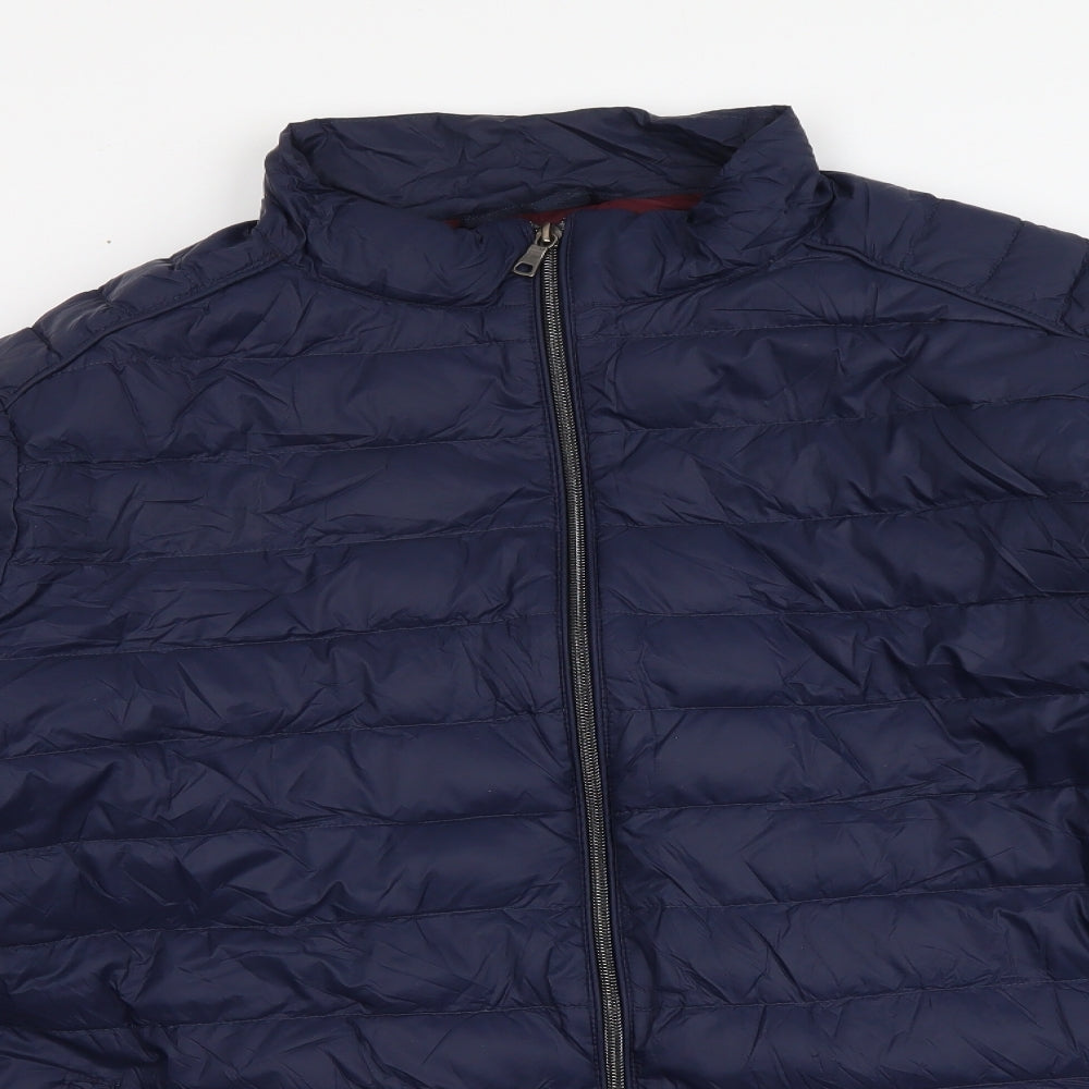 Marks and Spencer Mens Blue Quilted Jacket Size 3XL Zip