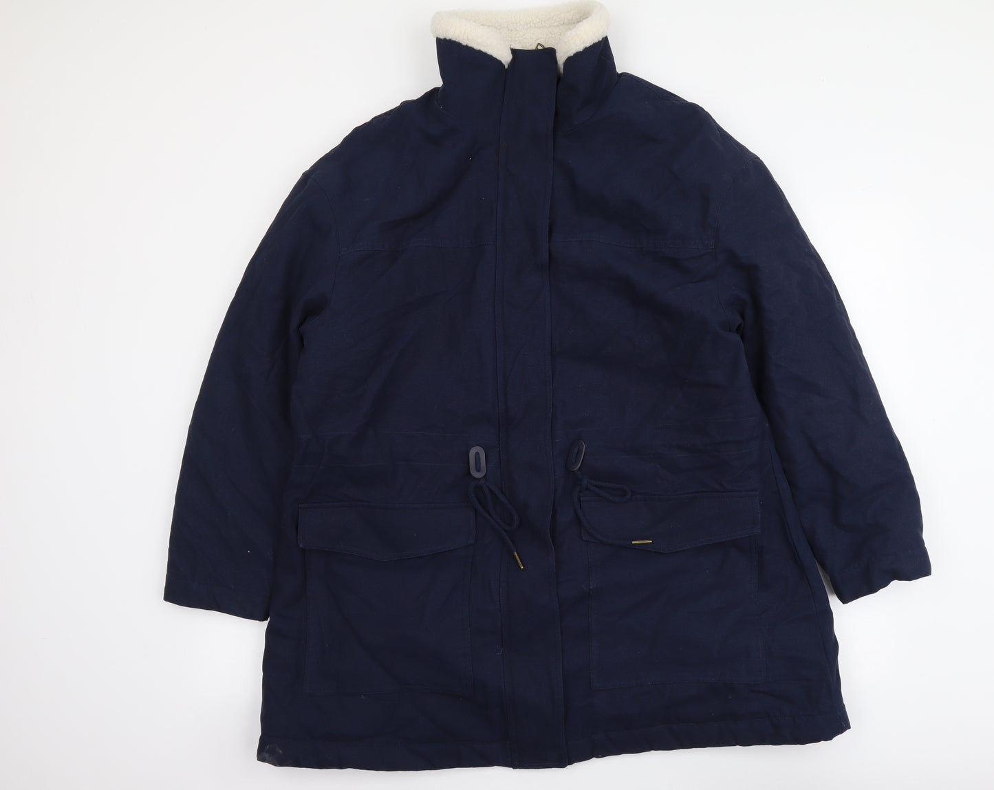 Per Una Womens Blue Parka Coat Size 16 Zip