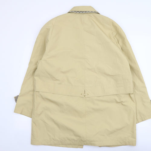 Compliments Womens Beige Pea Coat Coat Size 16 Button