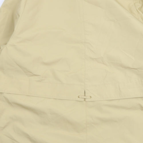 Compliments Womens Beige Pea Coat Coat Size 16 Button