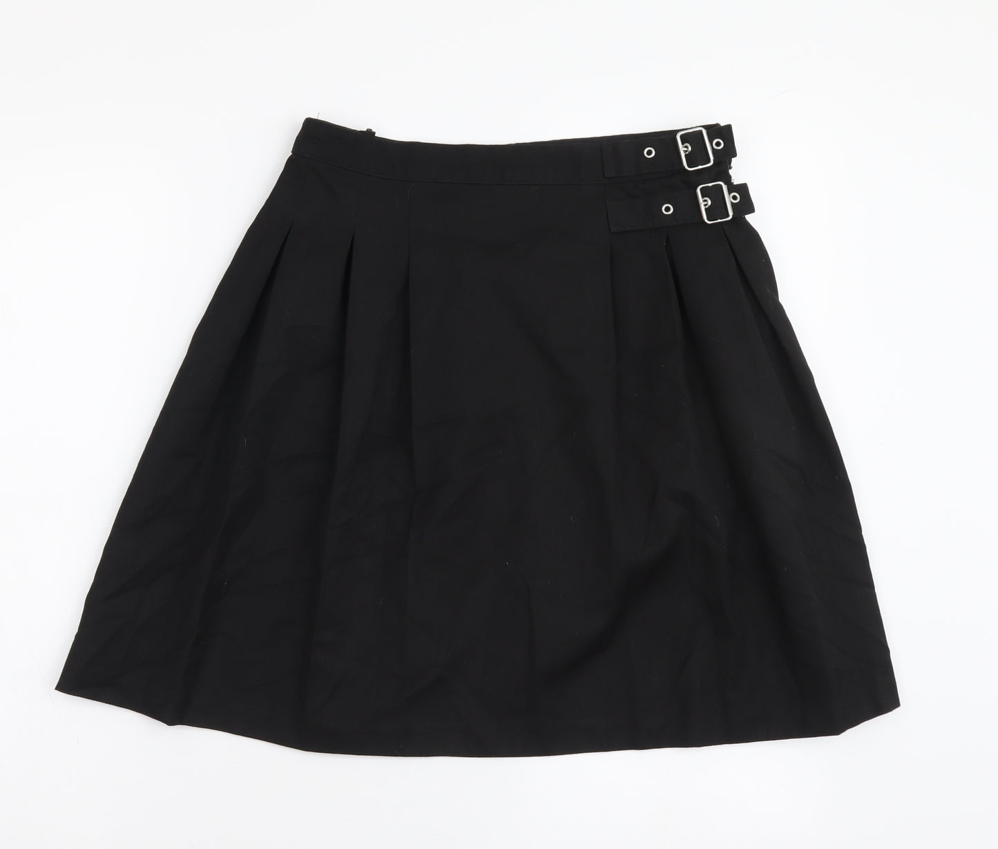 NEXT Girls Black Polyester A-Line Skirt Size 12 Years Regular Zip - School