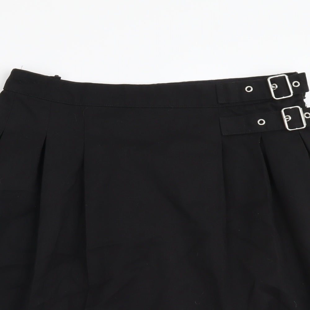 NEXT Girls Black Polyester A-Line Skirt Size 12 Years Regular Zip - School
