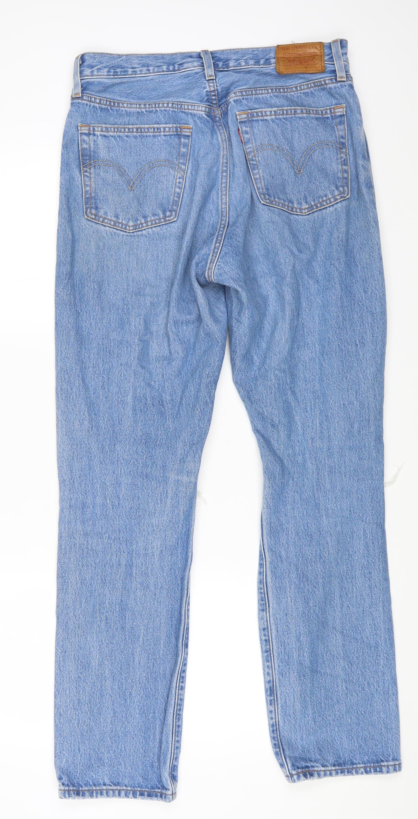 Signature by Levi Strauss & Co. Womens Blue Cotton Straight Jeans Size 30 in L28 in Regular Zip