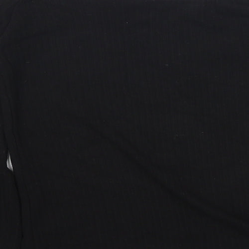 Missguided Womens Black Cotton Basic T-Shirt Size 8 Off the Shoulder