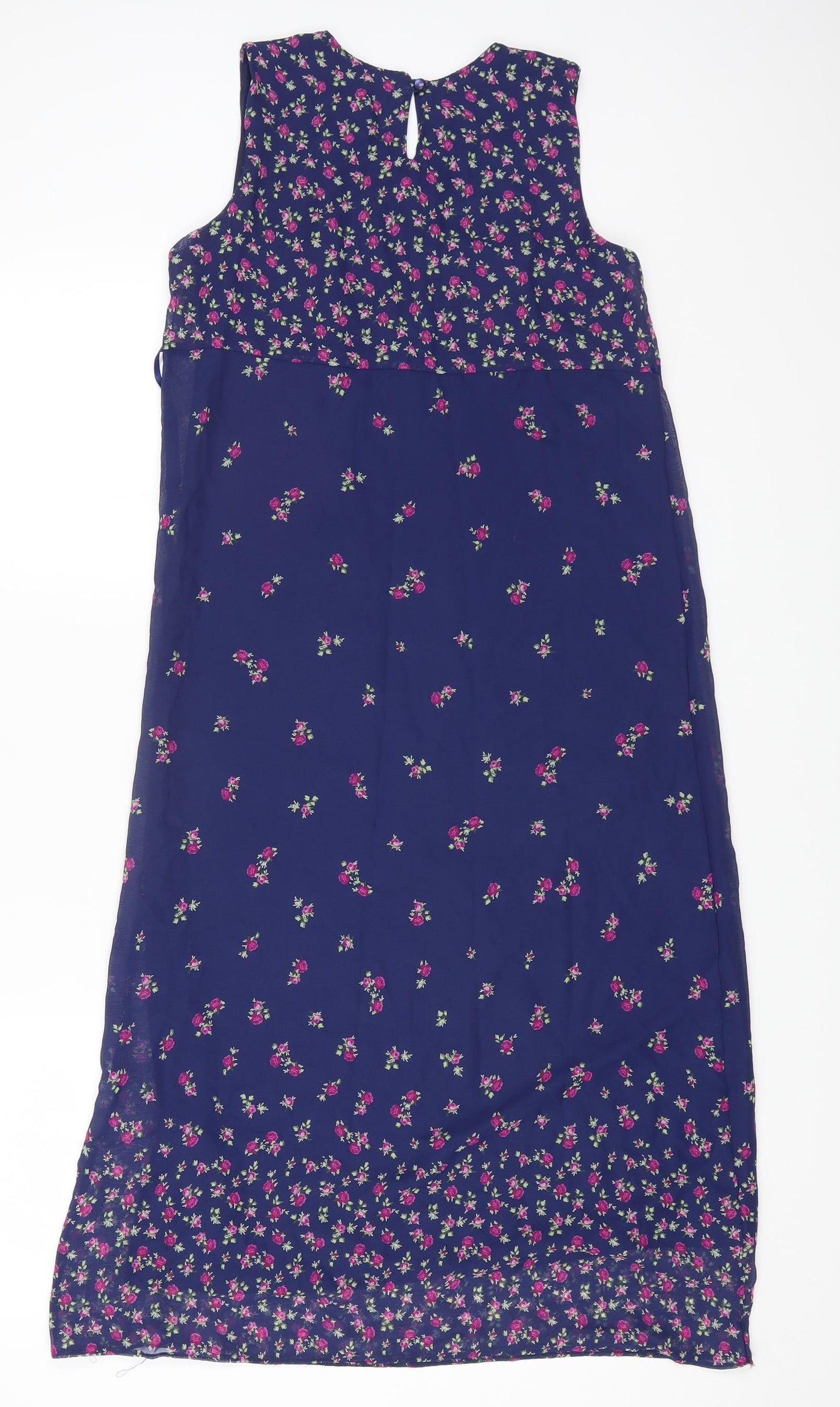 Marks and Spencer Girls Multicoloured Floral Polyester A-Line Size 11 Years Round Neck Button