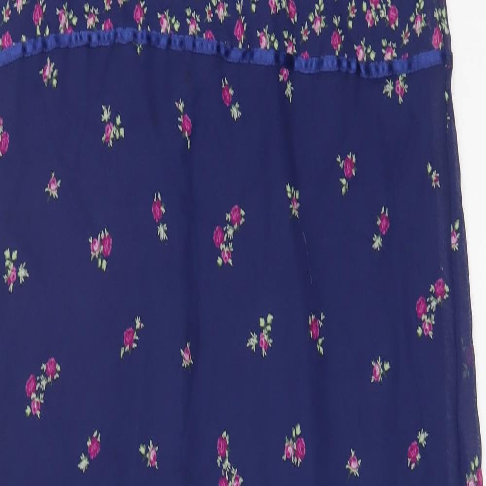 Marks and Spencer Girls Multicoloured Floral Polyester A-Line Size 11 Years Round Neck Button