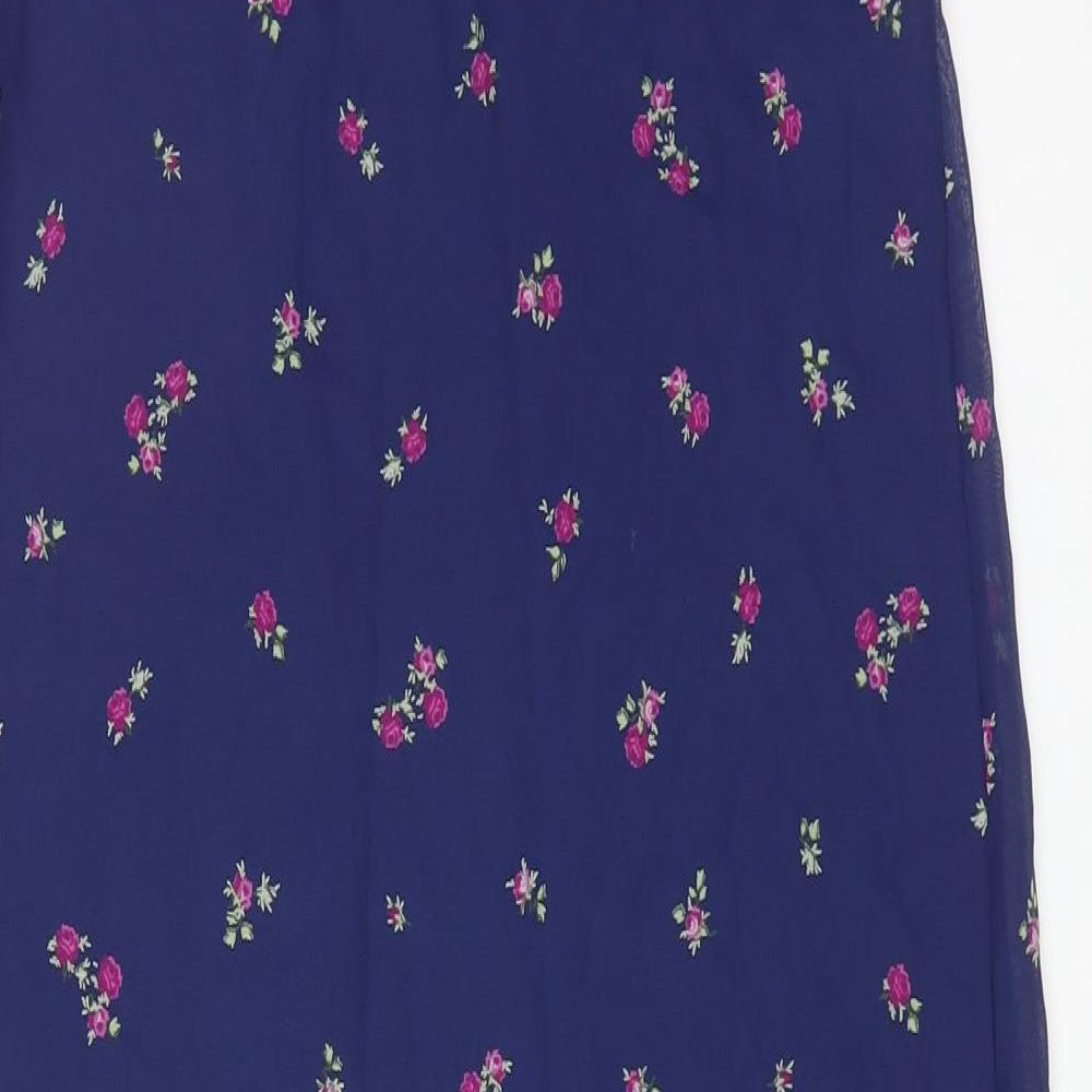Marks and Spencer Girls Multicoloured Floral Polyester A-Line Size 11 Years Round Neck Button