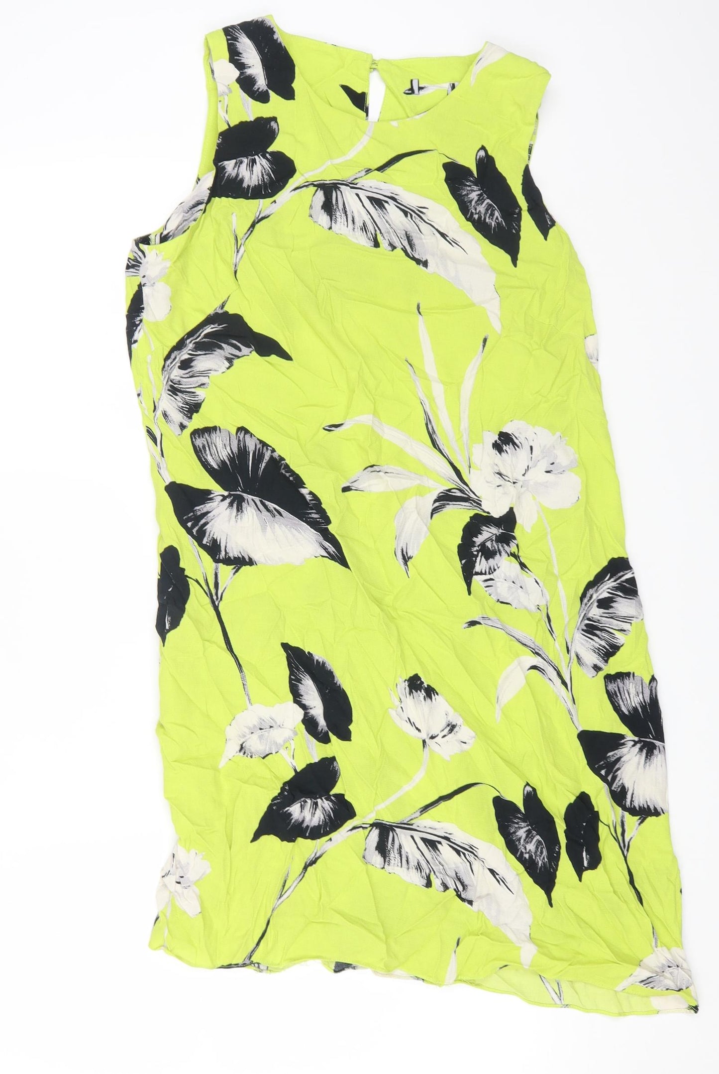 F&F Womens Multicoloured Floral Viscose A-Line Size 14 Round Neck Button