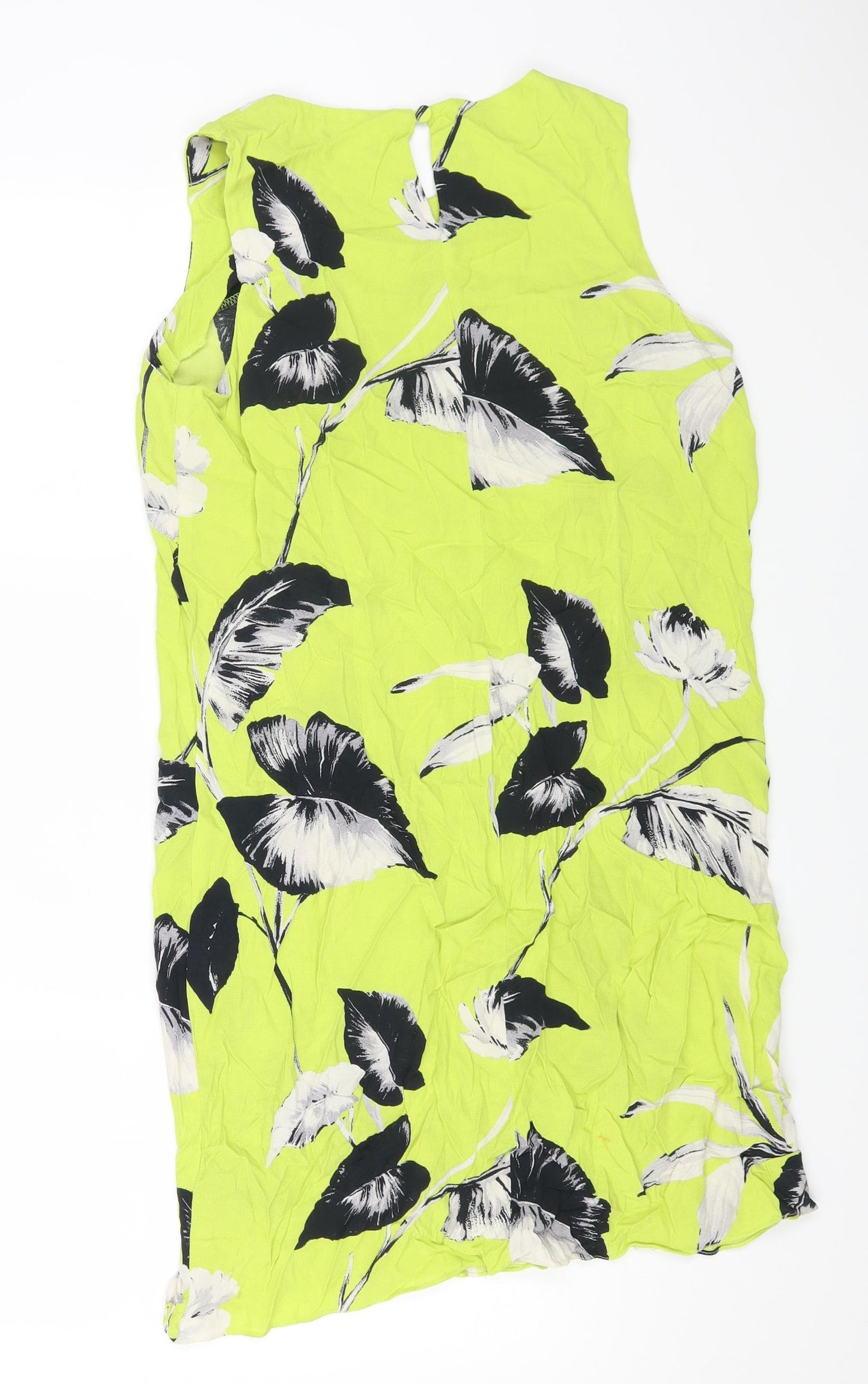 F&F Womens Multicoloured Floral Viscose A-Line Size 14 Round Neck Button