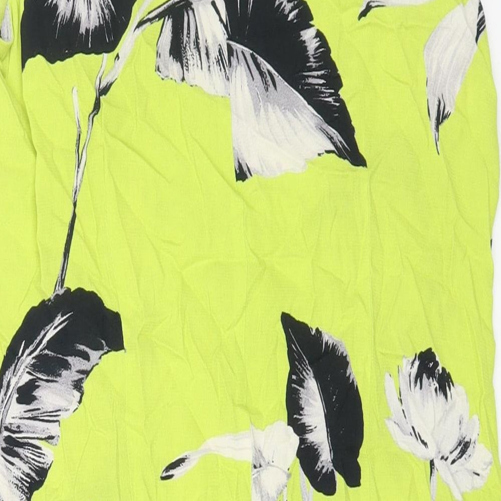 F&F Womens Multicoloured Floral Viscose A-Line Size 14 Round Neck Button