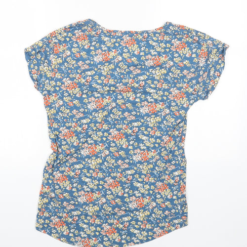 Fat Face Womens Multicoloured Floral Viscose Basic T-Shirt Size 8 Round Neck