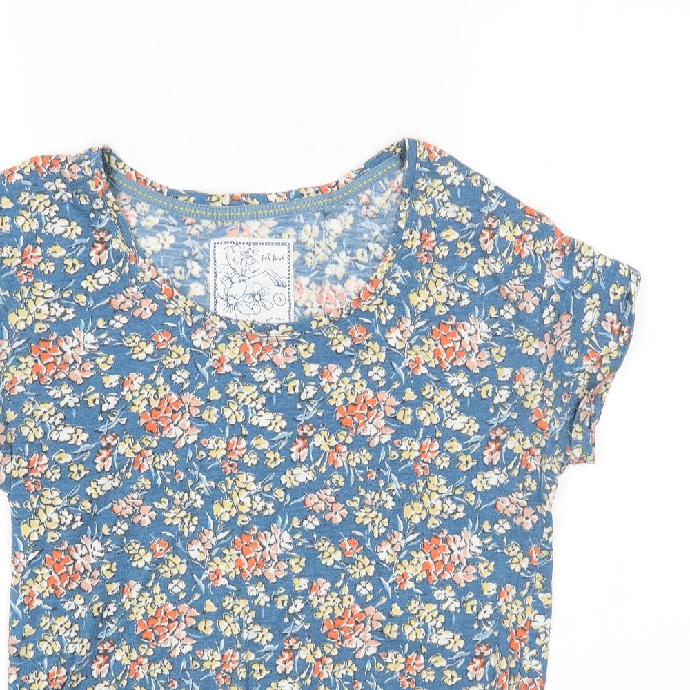 Fat Face Womens Multicoloured Floral Viscose Basic T-Shirt Size 8 Round Neck
