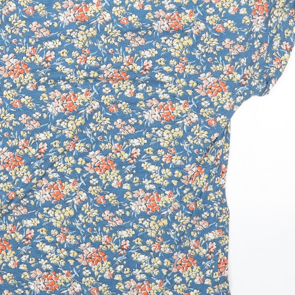 Fat Face Womens Multicoloured Floral Viscose Basic T-Shirt Size 8 Round Neck