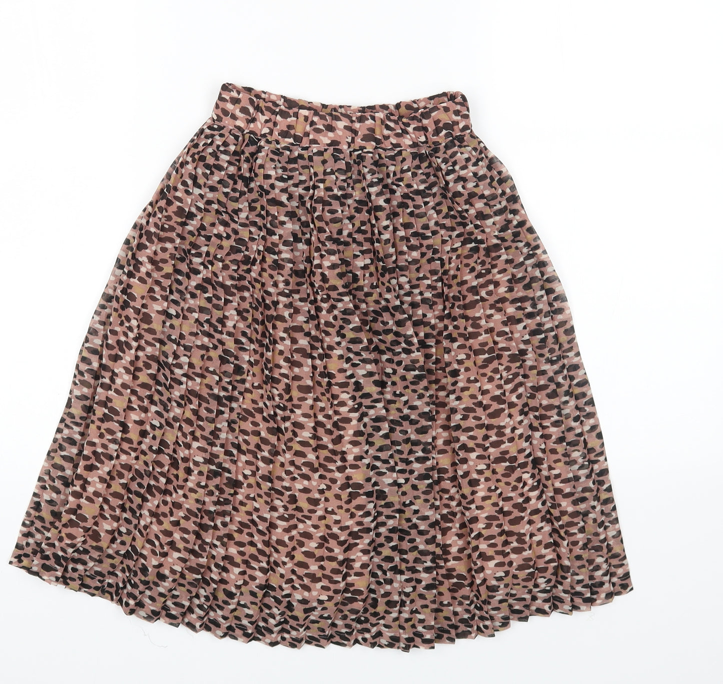 NEXT Girls Multicoloured Animal Print Polyester Pleated Skirt Size 6 Years Regular Pull On