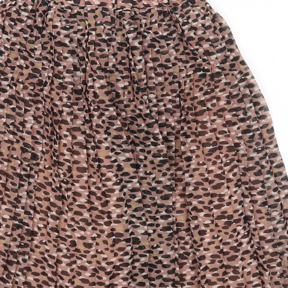 NEXT Girls Multicoloured Animal Print Polyester Pleated Skirt Size 6 Years Regular Pull On