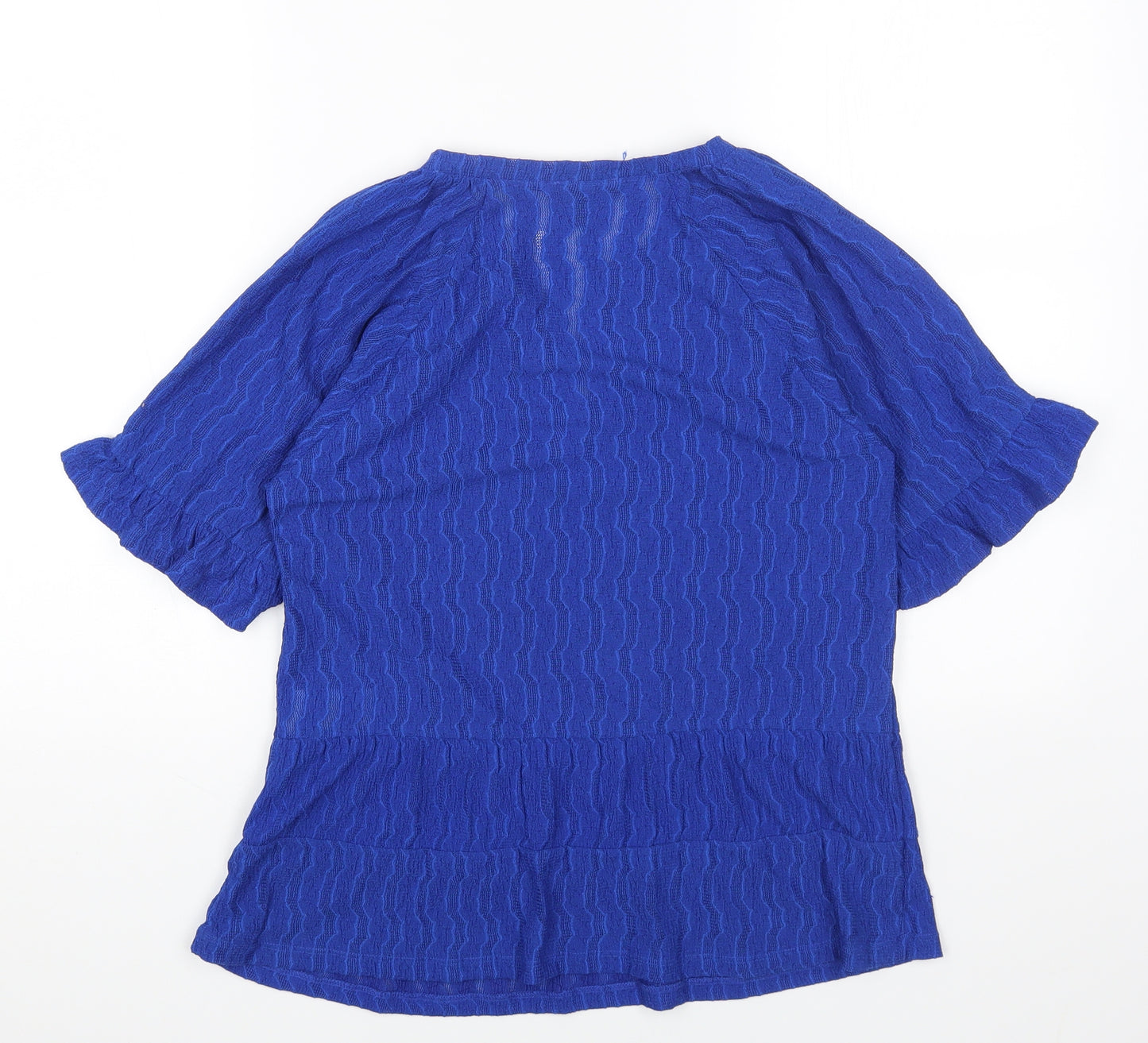 Phase Eight Womens Blue Polyester Basic T-Shirt Size 8 V-Neck