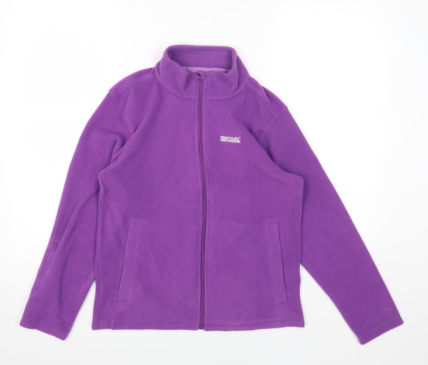 Regatta Girls Purple Round Neck Polyester Pullover Jumper Size 13 Years Zip