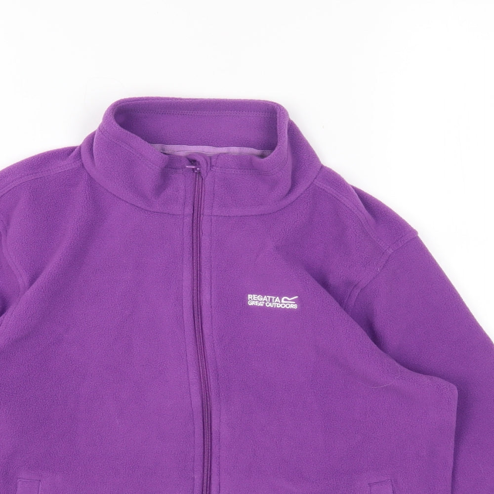 Regatta Girls Purple Round Neck Polyester Pullover Jumper Size 13 Years Zip