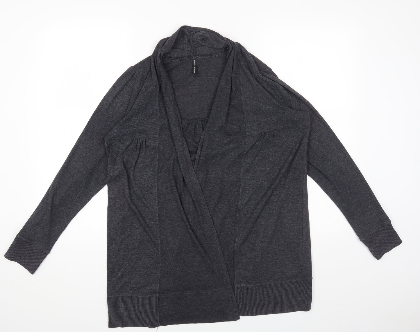 Marks and Spencer Womens Grey Round Neck Cotton Cardigan Jumper Size 16