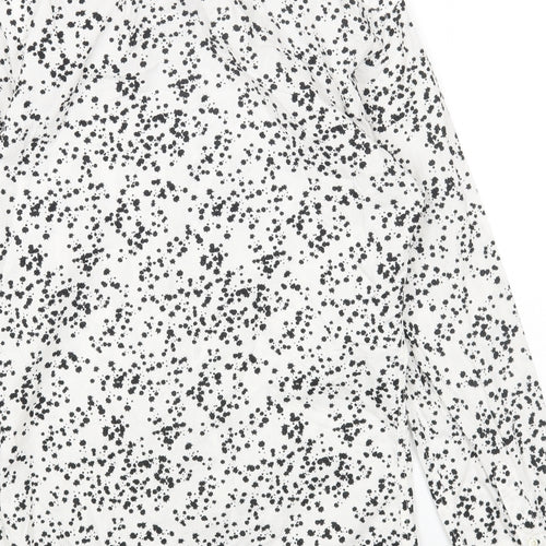 Twisted Tailor Womens White Geometric Cotton Basic Button-Up Size S Collared