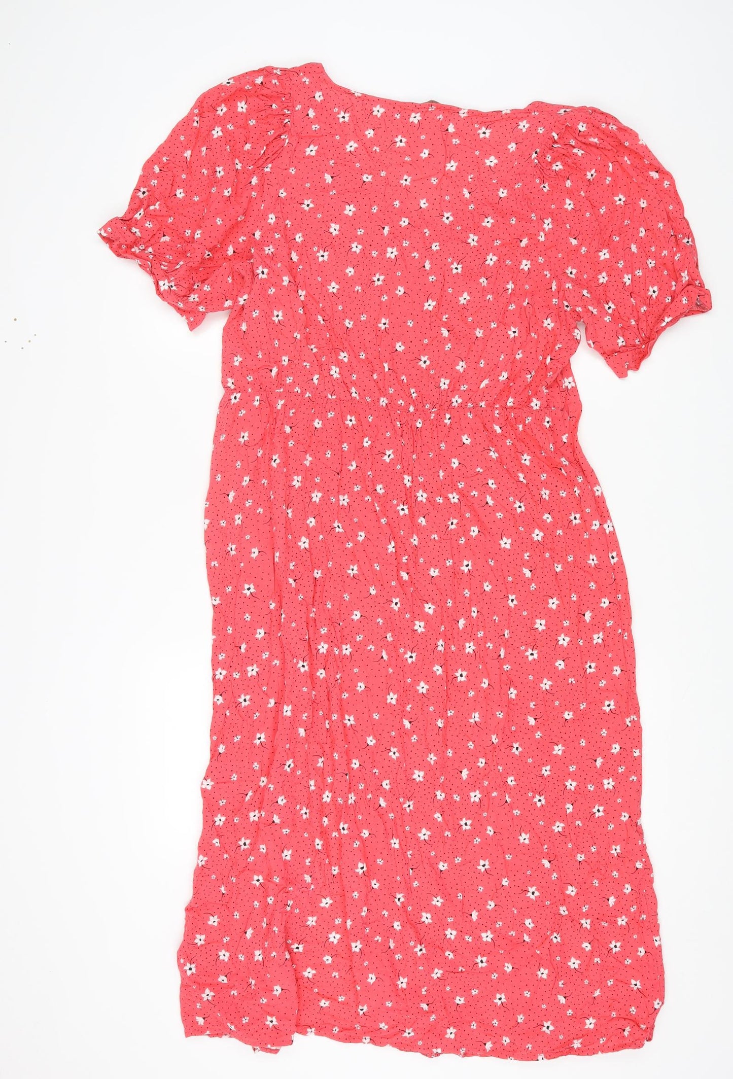 George Womens Pink Floral Viscose A-Line Size 20 V-Neck Pullover
