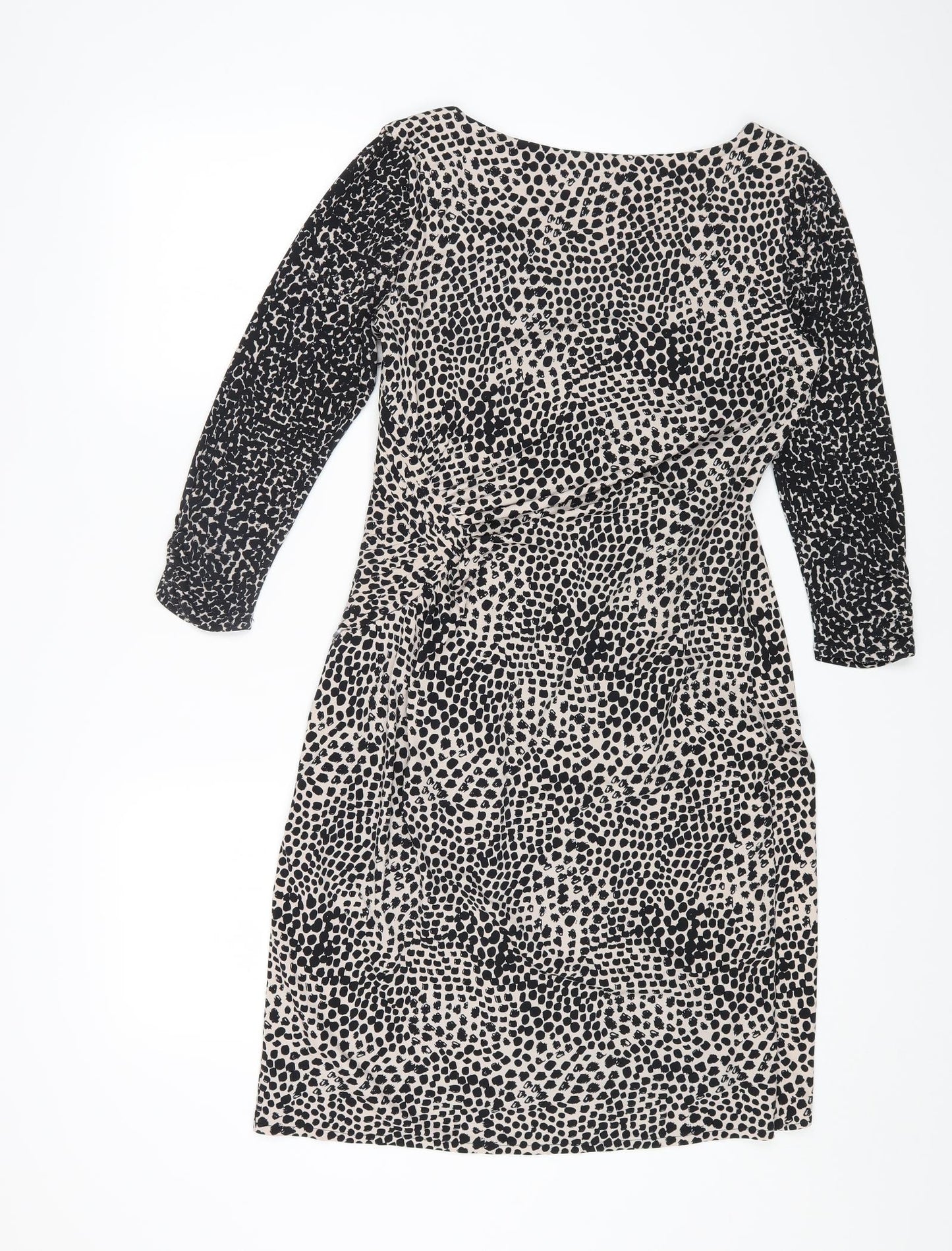 Coast Womens Multicoloured Animal Print Polyester A-Line Size 12 V-Neck Zip